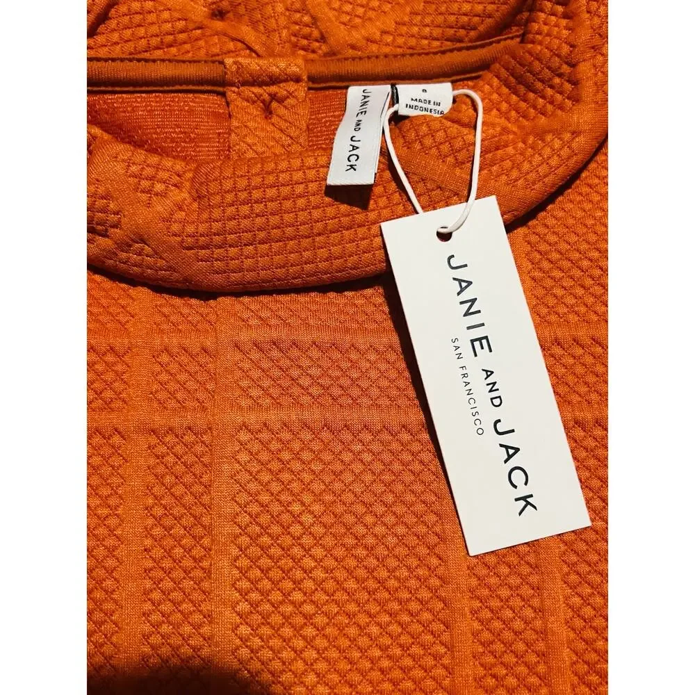 NWT❤️Janie and Jack Quilted Puff Sleeve Jacquard Dress sz8